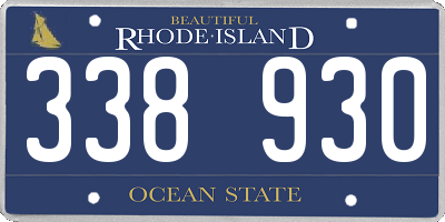 RI license plate 338930