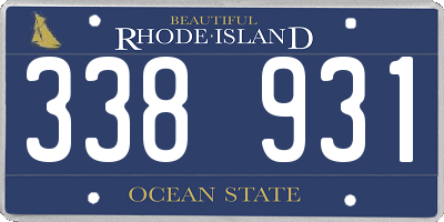 RI license plate 338931