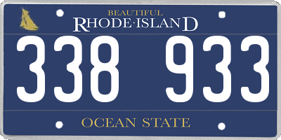 RI license plate 338933