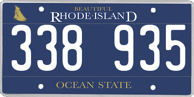 RI license plate 338935