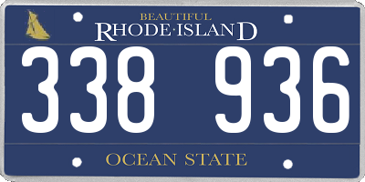 RI license plate 338936