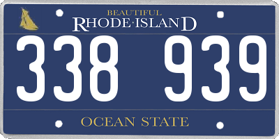 RI license plate 338939