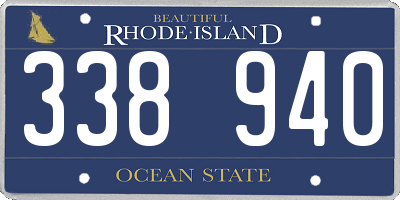 RI license plate 338940