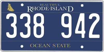 RI license plate 338942