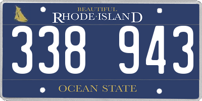 RI license plate 338943