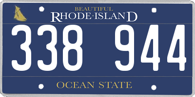 RI license plate 338944