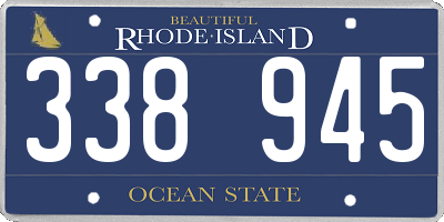 RI license plate 338945