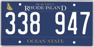 RI license plate 338947