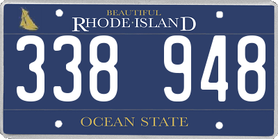 RI license plate 338948