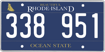 RI license plate 338951