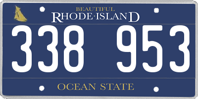 RI license plate 338953