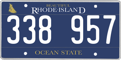 RI license plate 338957