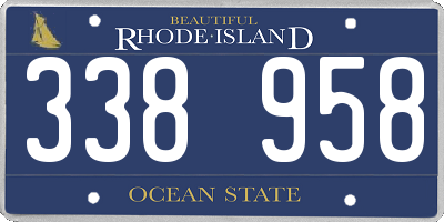 RI license plate 338958