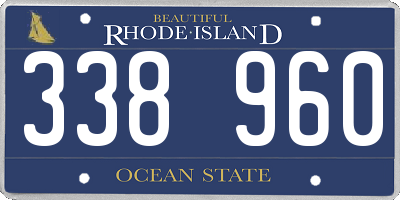 RI license plate 338960