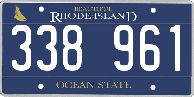 RI license plate 338961