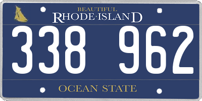 RI license plate 338962