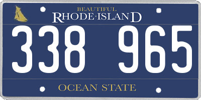 RI license plate 338965