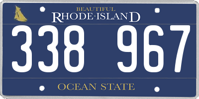 RI license plate 338967