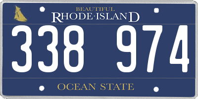 RI license plate 338974