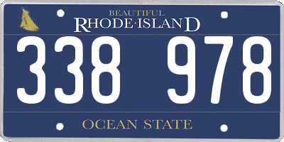 RI license plate 338978
