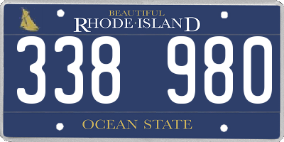 RI license plate 338980
