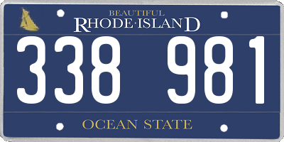 RI license plate 338981