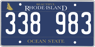 RI license plate 338983