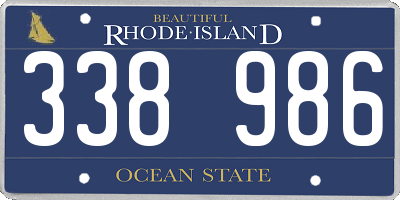 RI license plate 338986