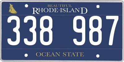 RI license plate 338987