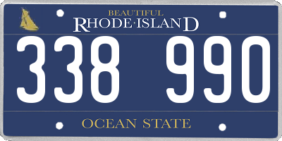 RI license plate 338990