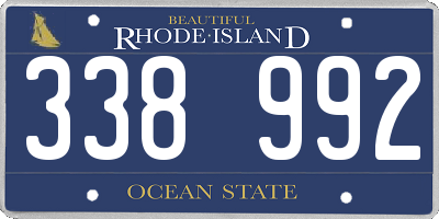 RI license plate 338992