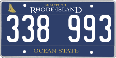 RI license plate 338993