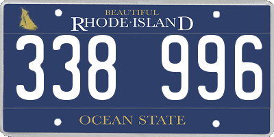 RI license plate 338996