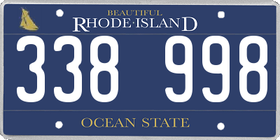 RI license plate 338998