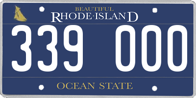 RI license plate 339000