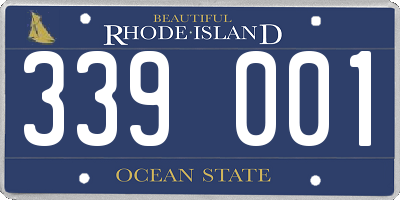 RI license plate 339001