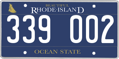 RI license plate 339002