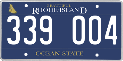RI license plate 339004