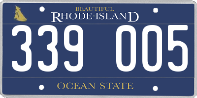 RI license plate 339005