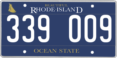 RI license plate 339009