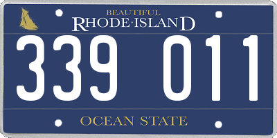 RI license plate 339011