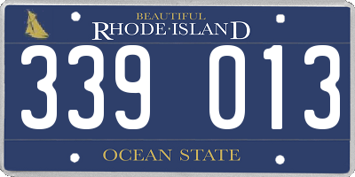 RI license plate 339013