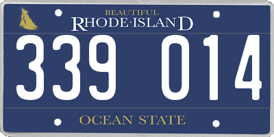 RI license plate 339014