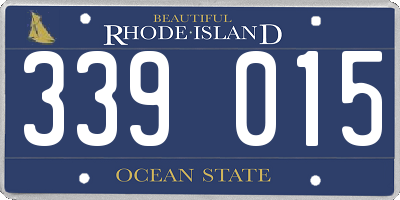 RI license plate 339015