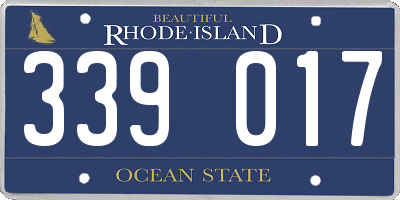 RI license plate 339017