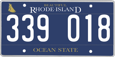 RI license plate 339018