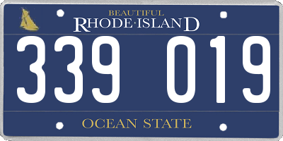 RI license plate 339019