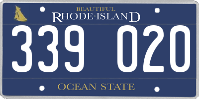 RI license plate 339020