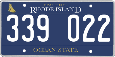 RI license plate 339022