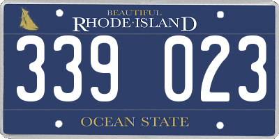 RI license plate 339023
